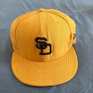 NEW ERA 59FIFTY FITTED SD PADRES COOPERSTOWN - CANARY YELLOW size 7 3/8